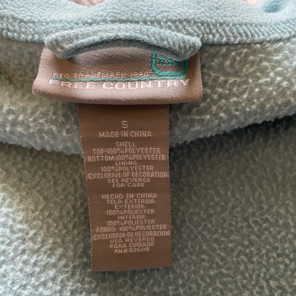 Free Country cozy light blue zip up fleece jacket size small - Picture 7 of 7